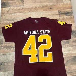 Champion Arizona State Maroon Tee with Gold Number 42